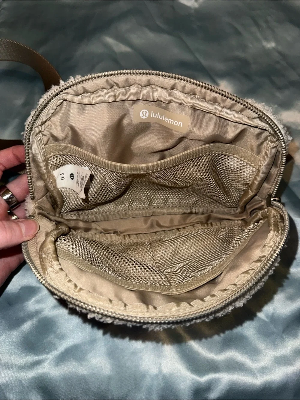 lululemon wear everywhere white sherpa belt bag